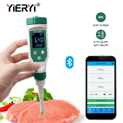 PHmetro dell'alimento di Digital Bluetooth per fare la carne del formaggio della frutta che inscatola 0 - 14ph