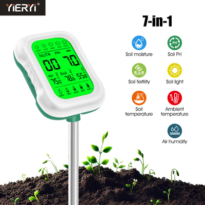 Yieryi 7-in-1 Soil Tester   Essential Tool for Soil pH, umidità, intensità luminosa e temperatura, fertilità, umidità dell'aria, temperatura ambiente