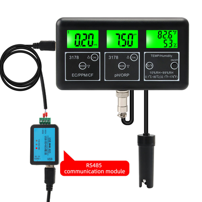 Sistema professionale di monitoraggio della qualità dell'acqua sensore RS485 7-in-1 con LCD