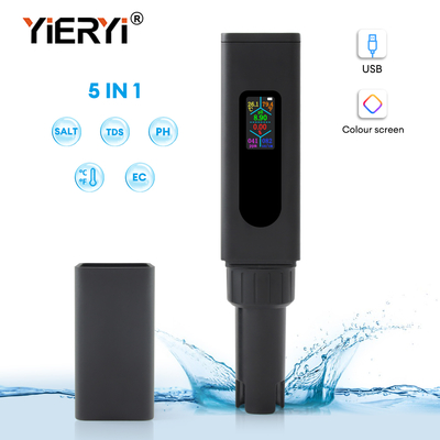 Nuovo misuratore di qualità dell'acqua USB ricaricabile 5 in 1
