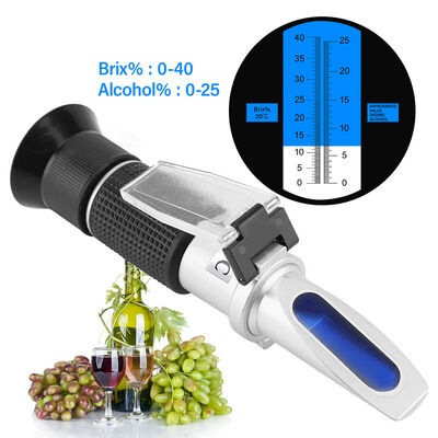 Rifrattometro Brix portatile con intervallo 0-40% Brix e compensazione automatica della temperatura per la misurazione di mosto di vino e zucchero
