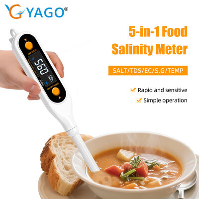 YAGO 5-in-1 High Precision Digital Salinity Meter for Kitchen Water Quality Analysis with Portable Design