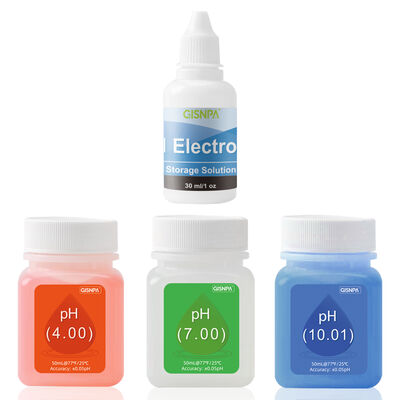 Soluzione di calibrazione del pH per bottiglie da 50 e 30 ml e liquido elettrodo con supporto OEM personalizzato