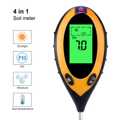 4 IN 1 tester di umidità del suolo di Digital delle serre con l'igrometro LCD della pianta d'appartamento dell'igrometro del suolo pH dell'esposizione