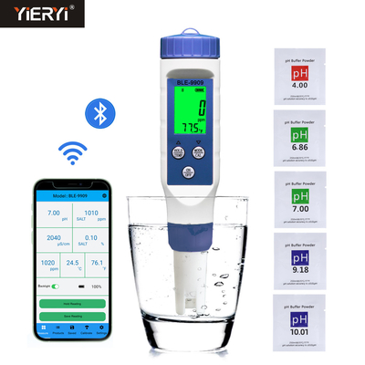 5 in 1 monitor di qualità dell'acqua di Digital del pHmetro di Bluetooth di salinità di TDS per gli stagni