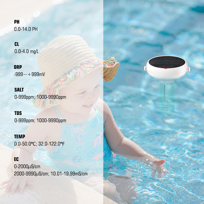 Tuya Zigbee Solar Charging Piscina Monitor della qualità dell'acqua Calcolatore di cloro PH/ORP/EC/TDS/Salinità