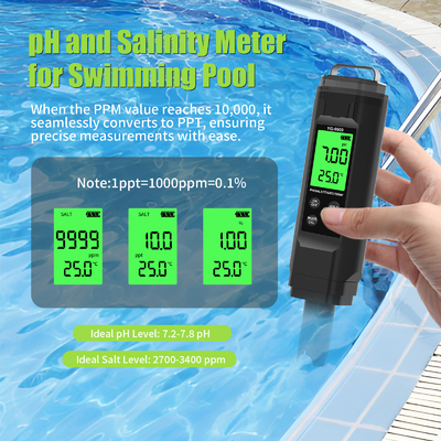 YIERYI YG-9909 Tester digitale 5 in 1 per la qualità dell'acqua Tester di pH ad alta precisione per giardini agricoli