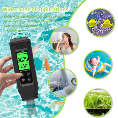 YIERYI YG-9909 Tester digitale 5 in 1 per la qualità dell'acqua Tester di pH ad alta precisione per giardini agricoli