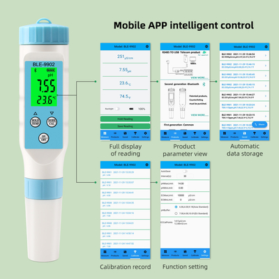 Yieryi BLE-9902 pH Meter con Bluetooth 3 in 1 EC e misurazione della temperatura per test accurati dell'acqua in piscine, serbatoi e giardini