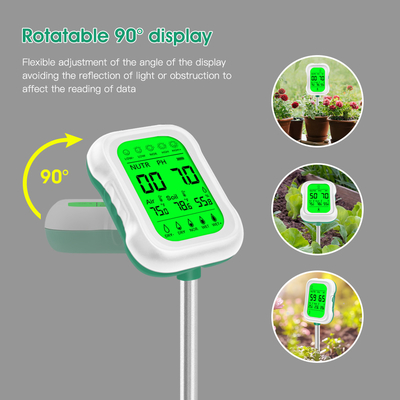 Yieryi 7-in-1 Soil Tester YY-1066L   Professional Soil Testing per pH, umidità, intensità luminosa e temperatura, fertilità, umidità dell'aria, temperatura ambiente