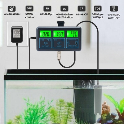 Monitor di qualità dell'acqua intelligente 7 in 1 ¢ pH/EC/ORP/PPM/CF/TDS/Temperatura per acquari, idroponica e piscina
