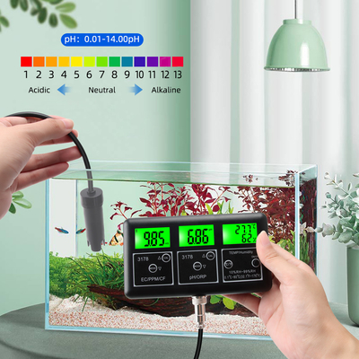 Dispositivo di prova dell'acqua RS485 a parametri multipli pH EC TDS ORP Temp RH Meter