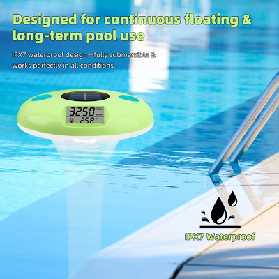 Tester di temperatura di salinità 2 in 1 alimentato a energia solare per piscine