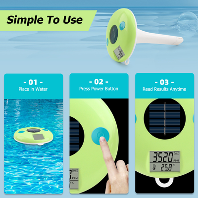 Monitor di piscina solare intelligente ad alta precisione con display LCD in verde chiaro