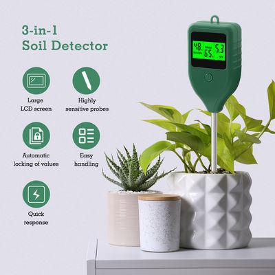 Detettore del suolo 3 in uno, pH acidity meter, test dell'umidità del suolo, floricultura e nutrient fertility meter delle piante in vaso