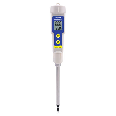 Tester di temperatura EC del suolo 2 in 1, misuratore impermeabile con intervallo 0,00 - 4,00 mS/cm per giardino/idroponica/piante