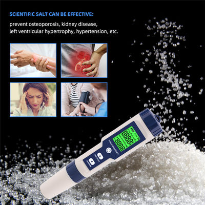 Tester di qualità dell'acqua 5 in 1 PH/TDS/EC/Salinità/Temperatura per acquario domestico e laboratorio