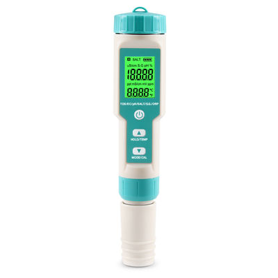 Tester di qualità dell'acqua 7 in 1 EC/Salinità/TDS/Temperatura/pH/ORP/S.G per acquacoltura e laboratori domestici
