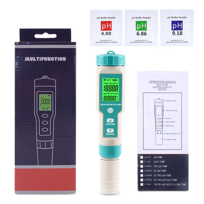 Tester di qualità dell'acqua 7 in 1 EC/Salinità/TDS/Temperatura/pH/ORP/S.G per acquacoltura e laboratori domestici