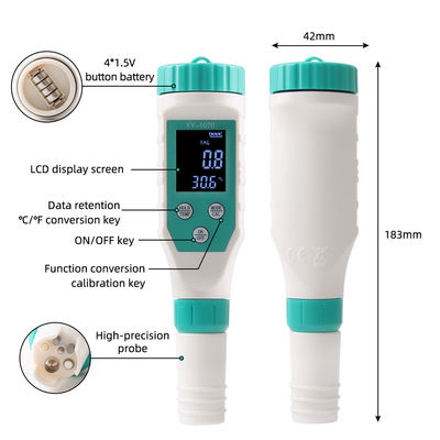 7 - in - 1 Calcolatore di qualità dell'acqua - FAC/pH/ORP/salinità/TDS/EC/Temp Meter per l'acquacoltura, la casa e il laboratorio