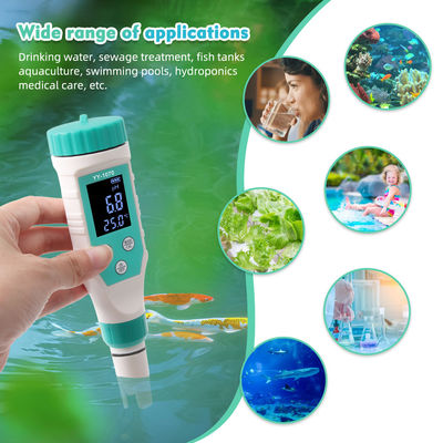 7 - in - 1 Calcolatore di qualità dell'acqua - FAC/pH/ORP/salinità/TDS/EC/Temp Meter per l'acquacoltura, la casa e il laboratorio