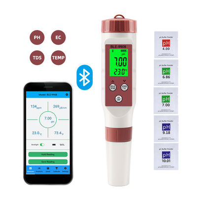 Smart 4 in 1 Water Quality Tester con Bluetooth - pH/TDS/EC/Temp Meter per la casa, l'idroponica e il laboratorio