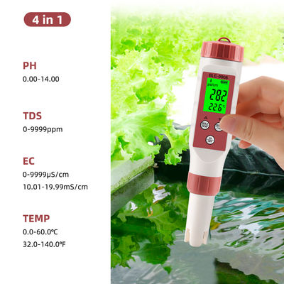 Smart 4 in 1 Water Quality Tester con Bluetooth - pH/TDS/EC/Temp Meter per la casa, l'idroponica e il laboratorio
