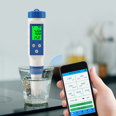 Smart 5 in 1 Bluetooth Water Quality Tester - pH/TDS/EC/Salt/Temp Meter per la casa, l'acquacoltura e l'idroponica