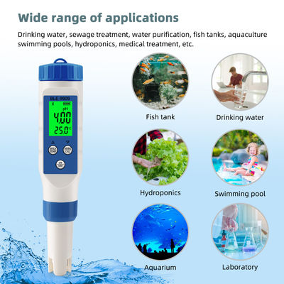 Smart 5 in 1 Bluetooth Water Quality Tester - pH/TDS/EC/Salt/Temp Meter per la casa, l'acquacoltura e l'idroponica