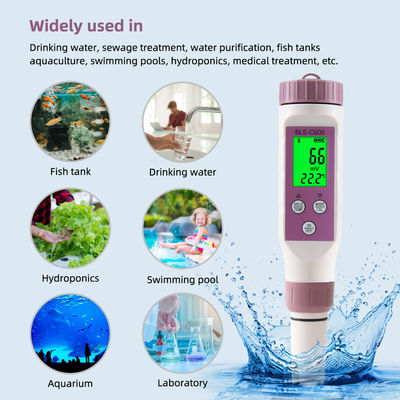Smart 7 in 1 Bluetooth Water Quality Tester - pH/EC/TDS/ORP/Salt/S.G/Temp Meter per la casa, il laboratorio e l'acquacoltura
