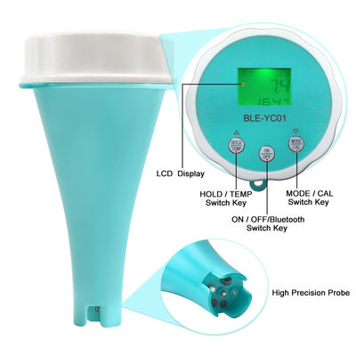 Tester per acqua per piscina Bluetooth intelligente - 6 in 1: misuratore di pH/EC/TDS/ORP/CL/Temperatura per piscine e ambienti acquatici