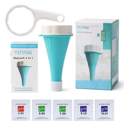 Tester per acqua per piscina Bluetooth intelligente - 6 in 1: misuratore di pH/EC/TDS/ORP/CL/Temperatura per piscine e ambienti acquatici