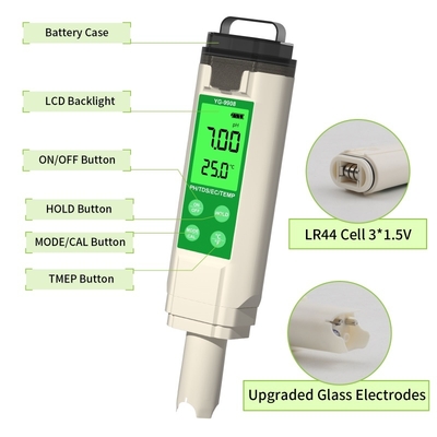 Tester Pen per TDS EC TEMP per la qualità dell'acqua con display retroilluminato