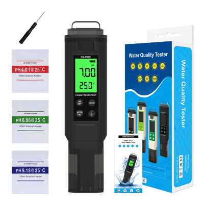 Tester digitale 5 in 1 PH, Salinità, Temperatura, TDS, EC con retroilluminazione per il monitoraggio della qualità dell'acqua
