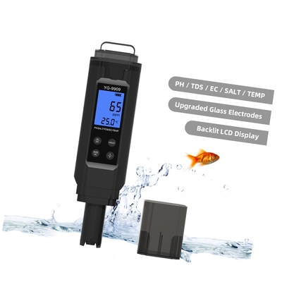 Tester digitale 5 in 1 PH, Salinità, Temperatura, TDS, EC con retroilluminazione per il monitoraggio della qualità dell'acqua