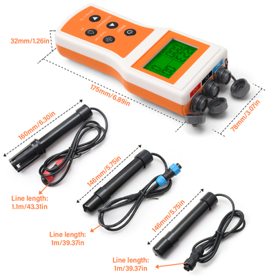 Analizzatore di qualità dell'acqua portatile intelligente 6-in-1: Ossigeno Disciolto/PH/TDS/EC/SALINITÀ/TEMP