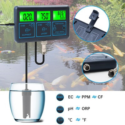Misuratore di PH digitale multifunzione WiFi Tuya App – 7-in-1 PH, EC, ORP, TDS, UR%, CF, Temperatura Tester online per l'analisi della qualità dell'acqua