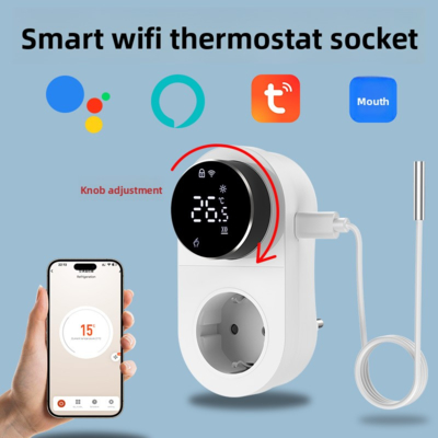 Smart Tuya Wi-Fi termostato plug con sensore del timer touch control