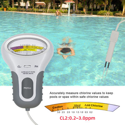 CL2 Tester 2 in 1 qualità dell'acqua PH & cloro PC-102 - Dispositivo di prova della qualità dell'acqua per piscine e acquari