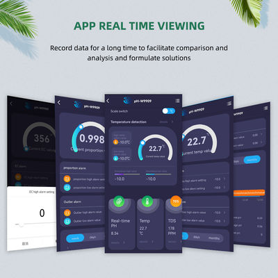 Tuya Smart WiFi Online 6-in-1 Multifunction Water Quality Detector with Data Logger Function for EC/TDS/SALT/S.G./Temp
