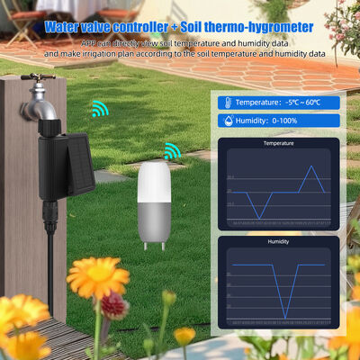 Sistema di irrigazione intelligente a energia solare con controllo Tuya Smart e kit sensore di umidità del suolo impermeabile IP65