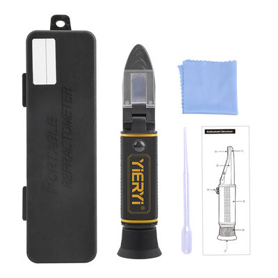 Rifrattometro Yieryi a doppia scala Brix 0-32% e SG 1.000-1.120 con ATC e prisma in vetro ottico di alta qualità per la produzione di birra e vino