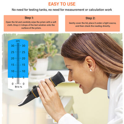 Rifrattometro Yieryi a doppia scala Brix 0-32% e SG 1.000-1.120 con ATC e prisma in vetro ottico di alta qualità per la produzione di birra e vino