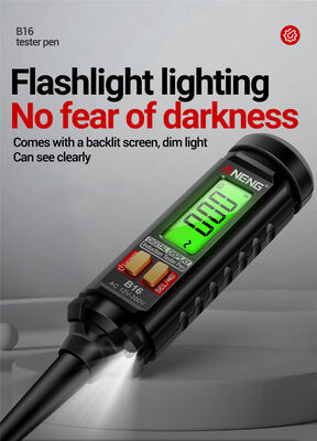 Detettore di tensione digitale a display senza contatto con gamma da 12 a 300 V, schermo LCD e allarme sonoro/luminoso