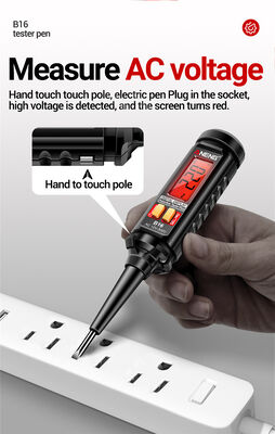 Detettore di tensione digitale a display senza contatto con gamma da 12 a 300 V, schermo LCD e allarme sonoro/luminoso