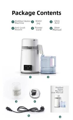 Distillatore di acqua Fuyao K40107 750W 4L in acciaio inossidabile SUS304 per uso domestico, di laboratorio e dentistico