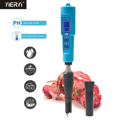 Misuratore di pH digitale 2 in 1 con display a LED e precisione di 0,01 pH per pelle, frutta e carne