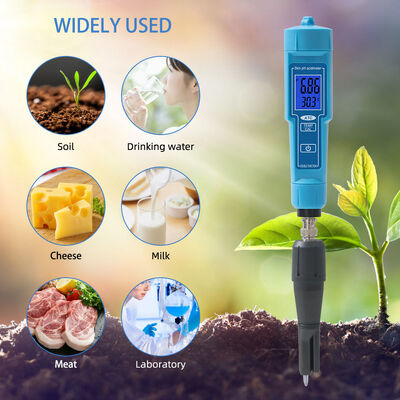 Misuratore di pH digitale 2 in 1 con display a LED e precisione di 0,01 pH per pelle, frutta e carne