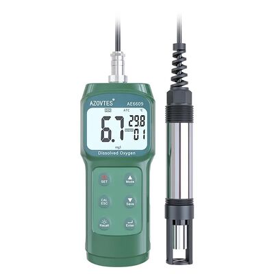 Misuratore di ossigeno disciolto portatile AE6609 ad alta precisione con sonda da 3,5 m e ATC per acquacoltura e acque reflue