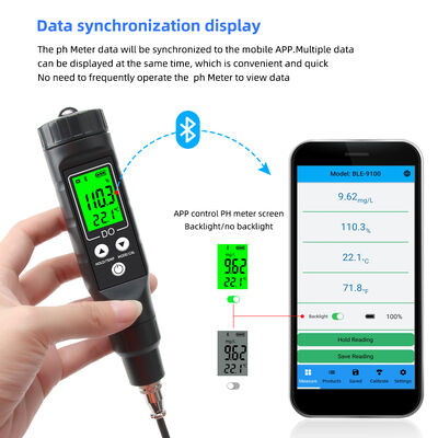 Smart Bluetooth Dissolved Oxygen Meter con alta precisione 0.1mg/L e sonda staccabile per l'idroponica e il trattamento dell'acqua